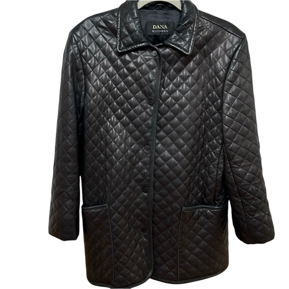 Dana Buchman Quilted Genuine LeatherJacket Size L